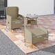 image 7 of Outsunny Rattan Garden Furniture Set with Footstools Armchairs Light Grey