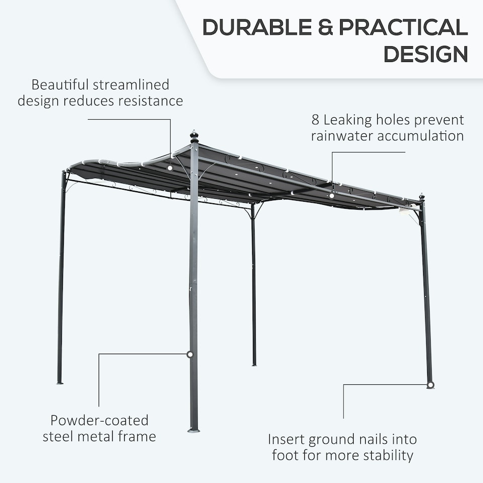 image 1 of Outsunny 3m x 3m Gazebo Garden Pergola Canopy Sun Shade Shelter Soft Top