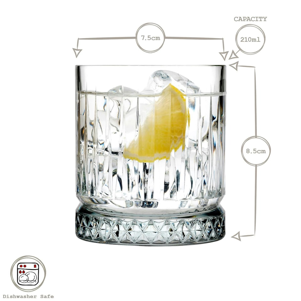 image 1 of Pasabahce Elysia Whisky Glasses - 210ml - Pack of 4 Clear