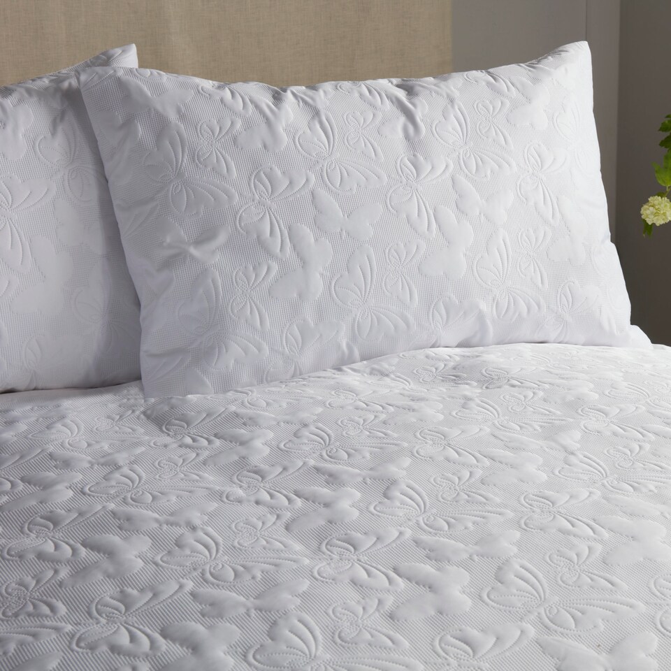 image 1 of Serene Butterfly Garden Duvet Cover Set White