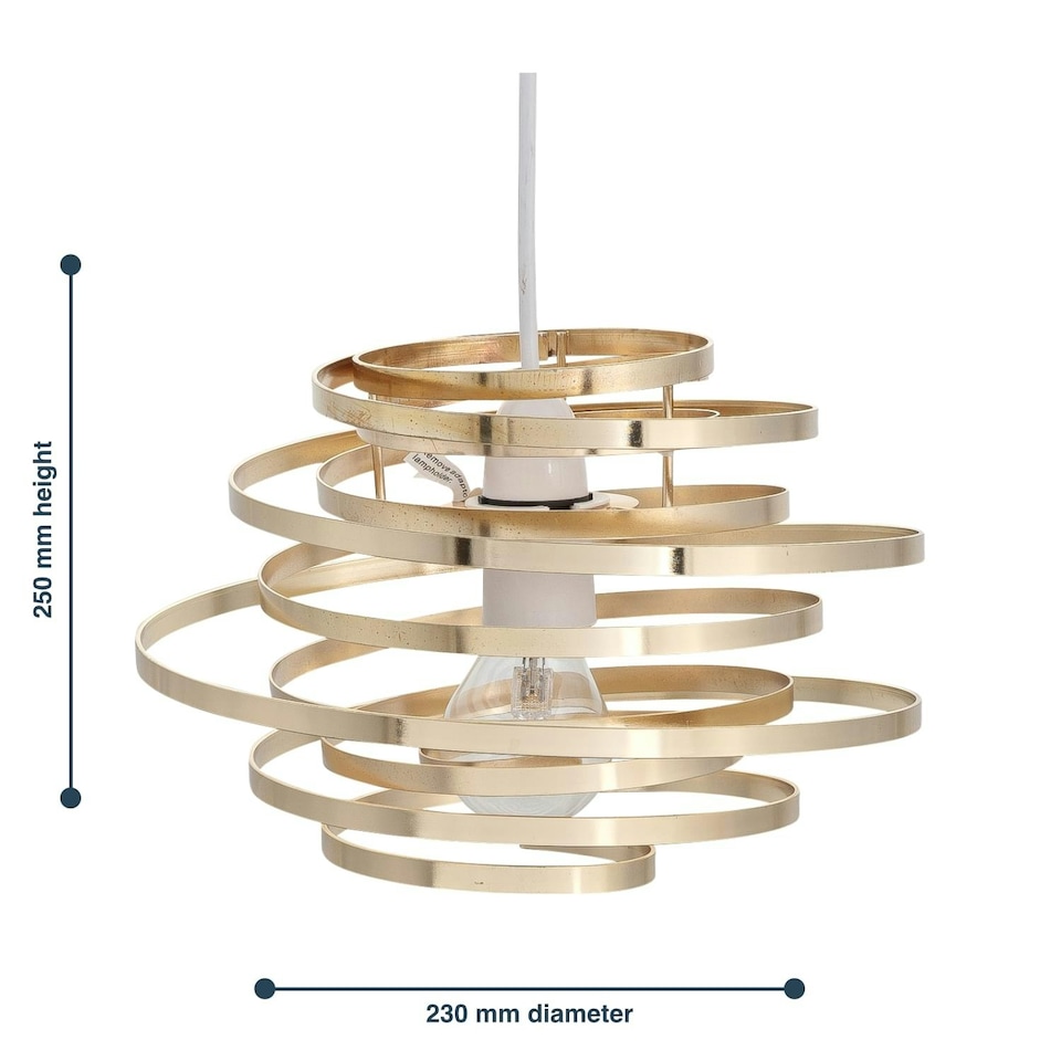 image 1 of First Choice Lighting Gold Metal Swirl Easy Fit Light Shade Gold