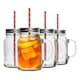image 1 of Rink Drink Mason Drinking Jar Glasses with Straws - 620ml - Pack of 4 | Clear | Clear