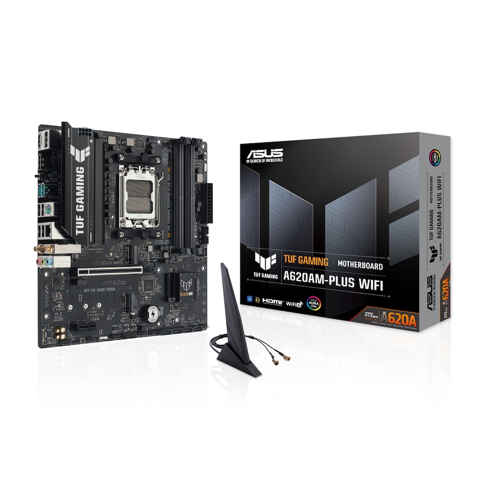 image 1 of ASUS TUF GAMING A620AM-PLUS WIFI AMD A620A micro ATX AM5 Motherboard - 90MB1MZ0-M0EAY0