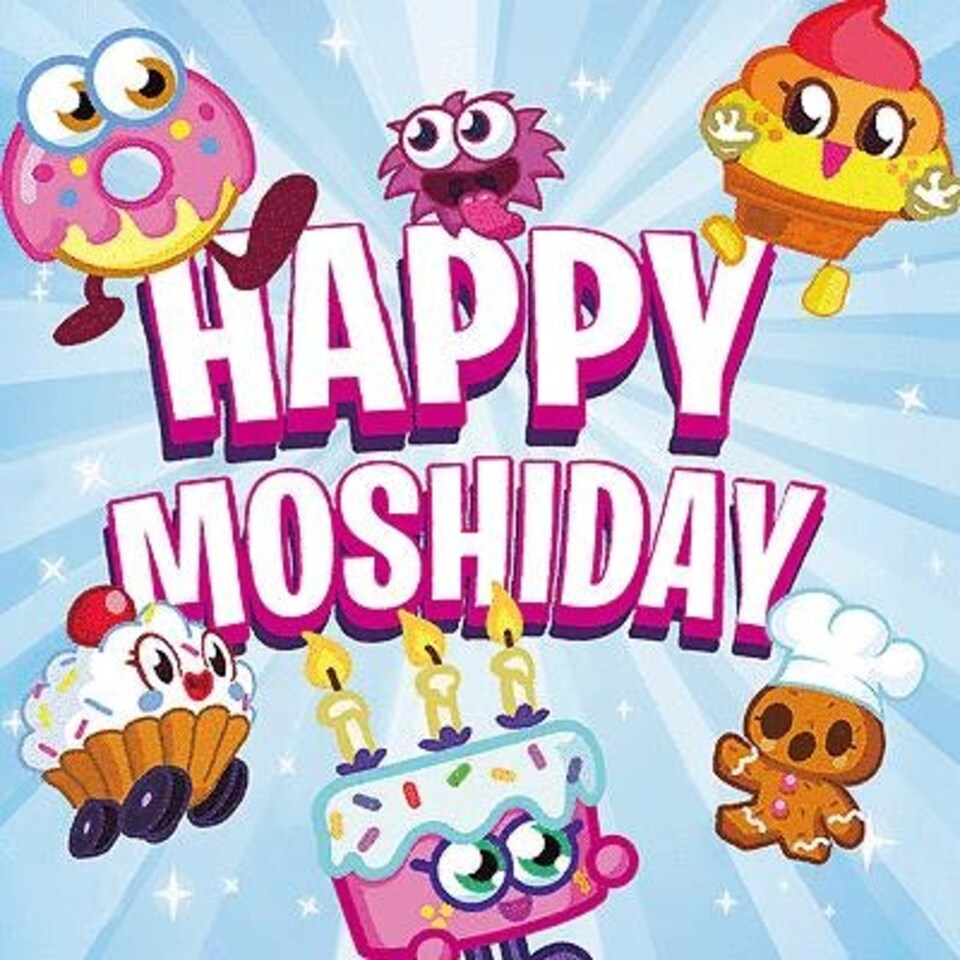image 1 of Moshi Monsters Birthday 3D Holographic Greeting Card Foodies Happy Moshiday