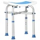 image 1 of HOMCOM Shower Chair for the Elderly and Disabled, Adjustable Padded Shower Stool with Built-in Handle and Non-slip Suction Foot Pads, Blue