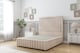 image 1 of Sloomy Boston Chrome Sand Naples Divan Bed Base No Drawers With 54 Inch Floor Standing Headboard & 12 Inch Matching Footboard | Cream | Sand | Double | 1
