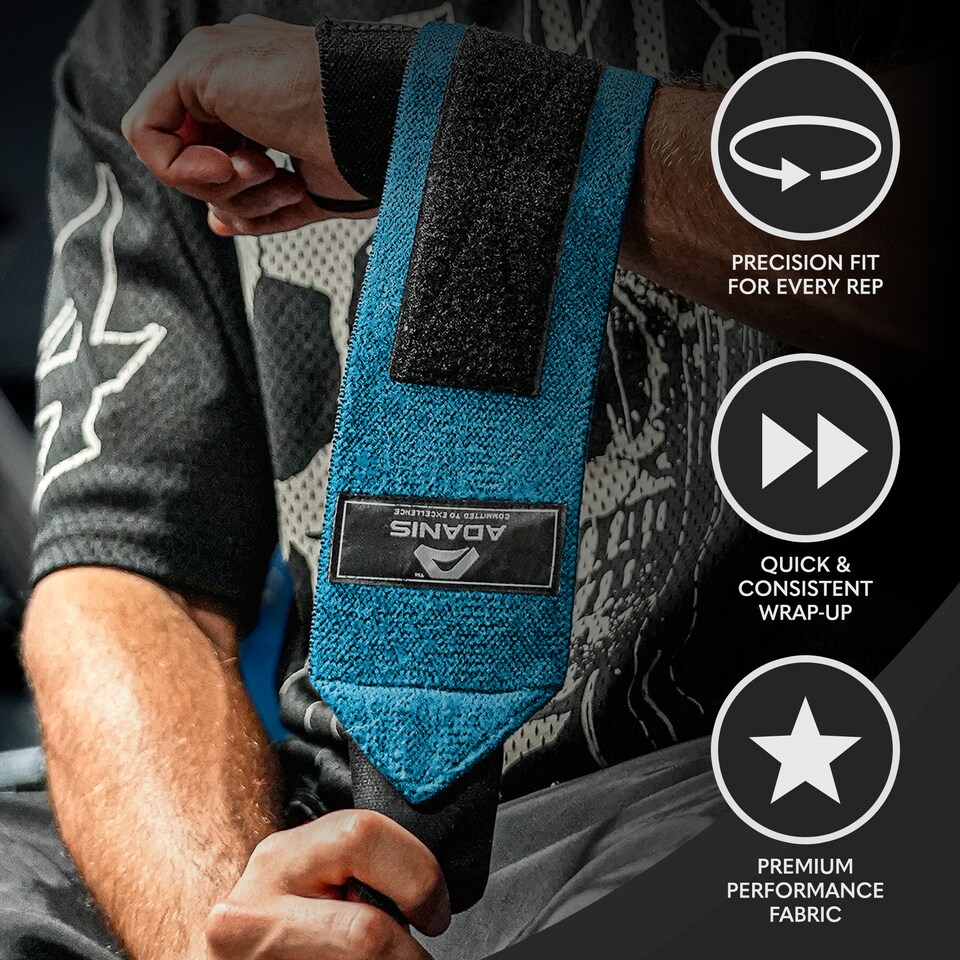 image 1 of Adanis Wrist Wraps for Weightlifting (Pair), Adjustable Wrist Support