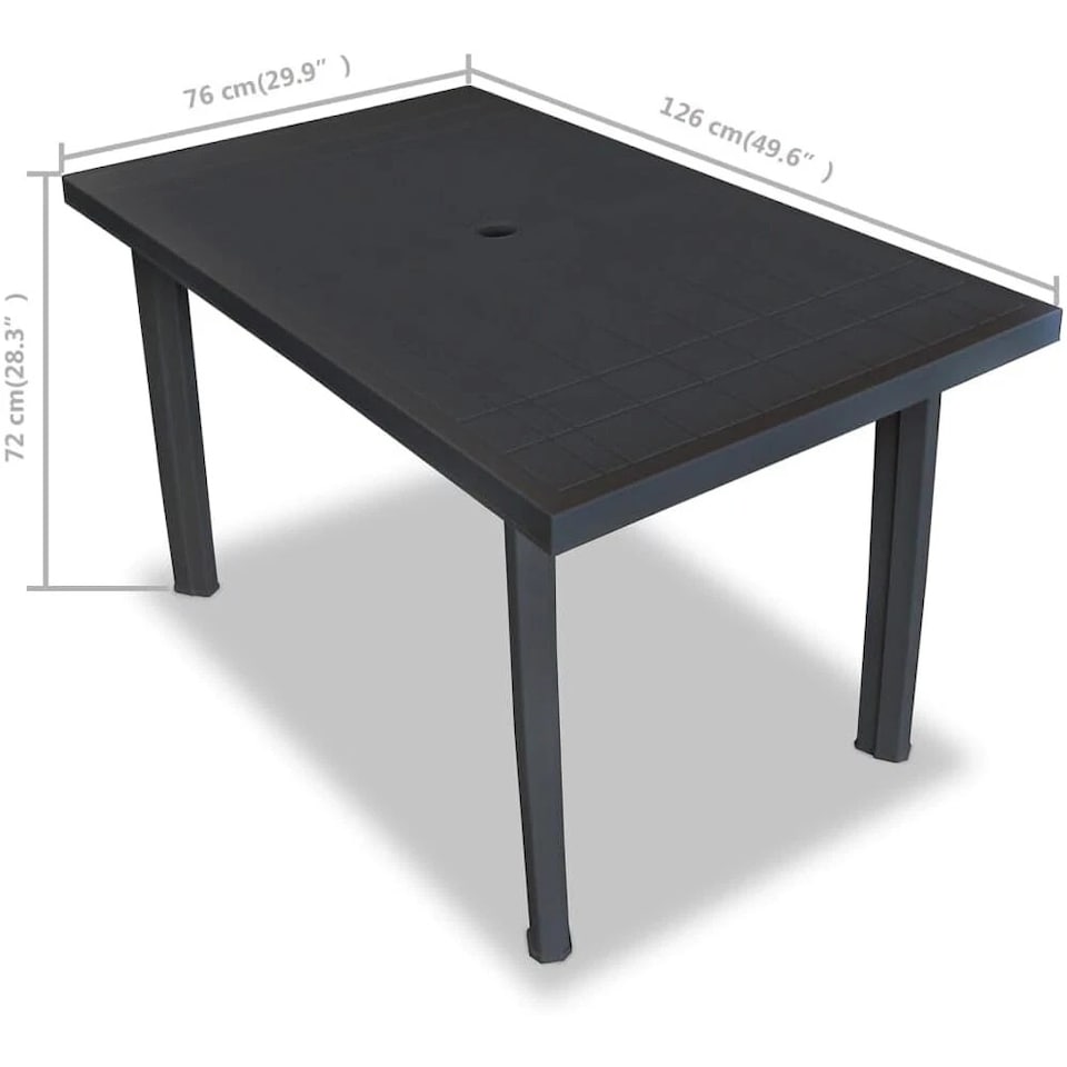 image 1 of Large Summer Weather Proof Plastic Rectangle Table Garden Patio Dining Furniture | Black | Anthracite