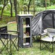 image 3 of COSTWAY 3 Tier Folding Cupboard 139cm Camping Storage Table Grey