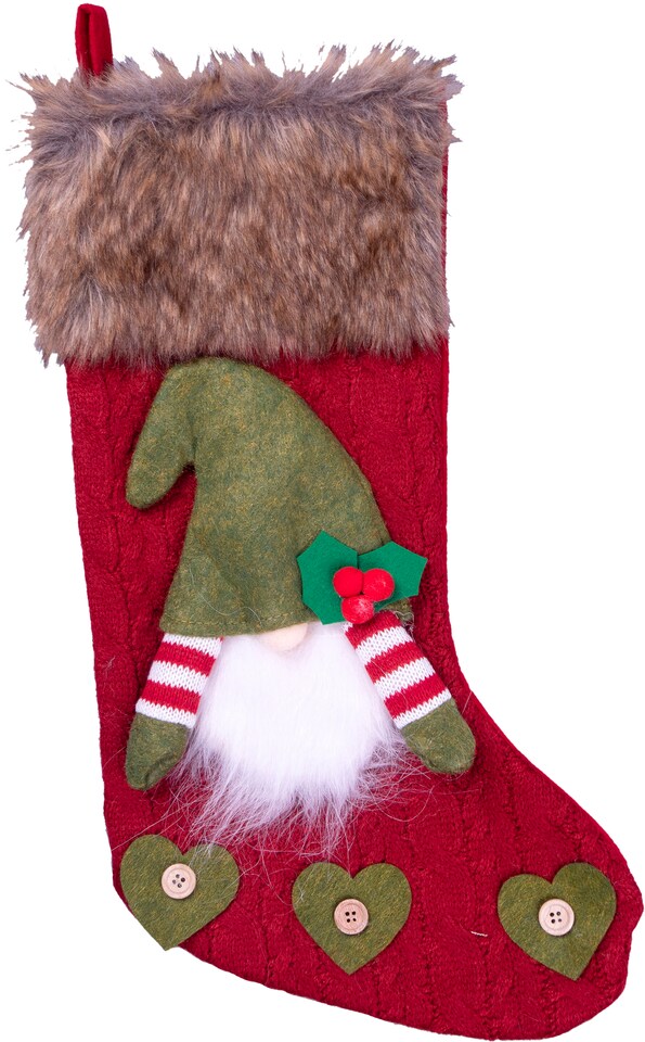 image 1 of St Helens Luxury Gonk Xmas Stocking, Red