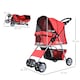 image 4 of PawHut Pet Stroller Carrier Foldable Deluxe Jogger Walk Travel Dog Cat Red