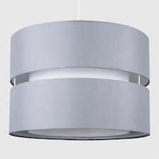 ValueLights Sophia Large Grey 2 Tier Ceiling Light Shade and Bulb