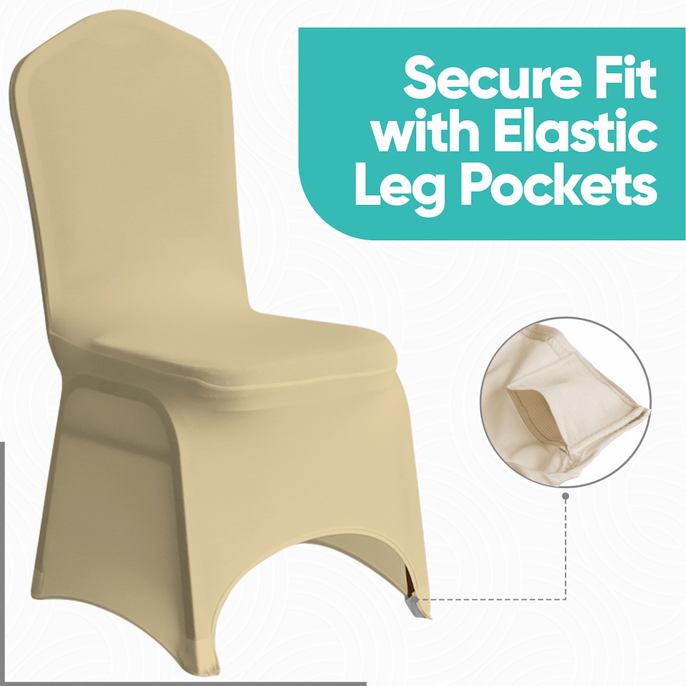 image 1 of Chair Cover Spandex Polyester Stretch Fabric Dining Slipcovers - 10pcs