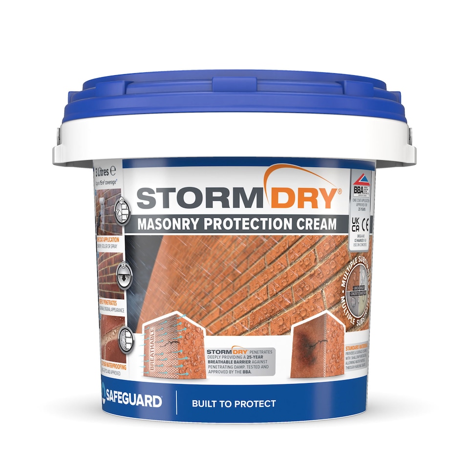 image 1 of Stormdry Masonry Waterproofing Cream (3L) 25-Year BBA Approved Exterior Brick, Stone, Concrete, Stone, Mortar, Sandstone Sealer
