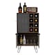 image 6 of Nevada Smoked Oak and Bleached Oak Effect Wine Cabinet - 2 Doors and 1 Glass Door with Hairpin Legs | Brown | Brown | 1