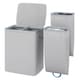 image 3 of Gr8 Home Grey Double Laundry Seperation Hamper Bin Large Clothes Washing Basket With Lid