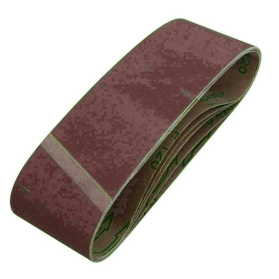 image 1 of 75mm x 533mm 120 Grit Fine Abrasive Sanding Belt Sander Discs Sheets 25 Pack