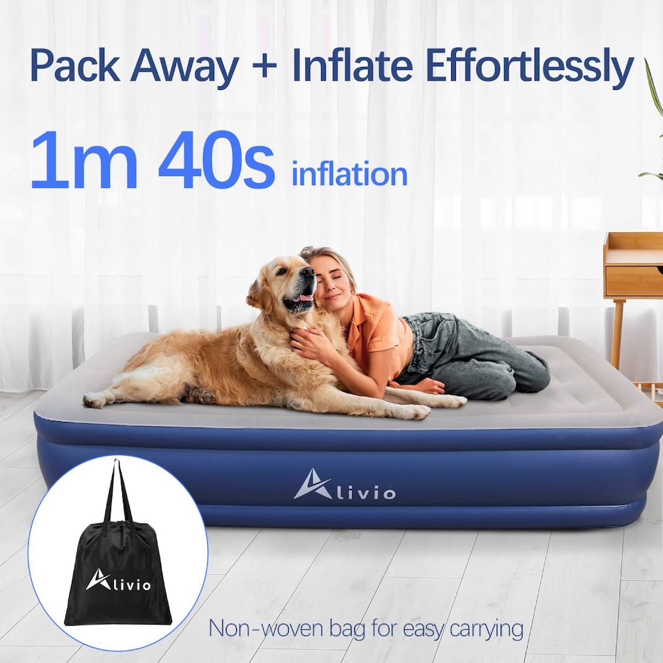 image 1 of Alivio Inflatable Airbed Mattress with Built-in Electric Pump - Air Mattress (Double)