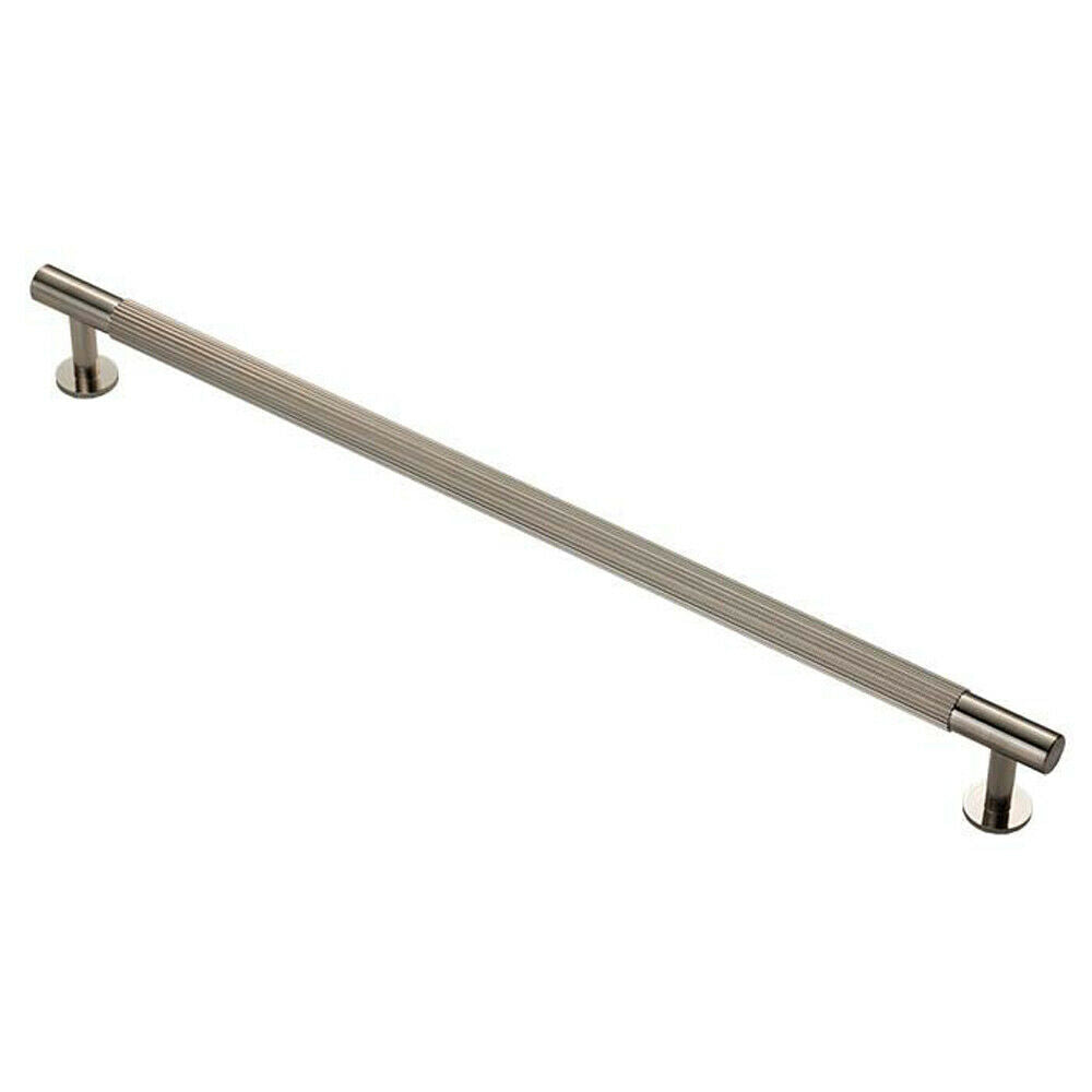 Loops Lined Bar Door Pull Handle - 370mm x 13mm - 320mm Centres - Satin Nickel in Metallics