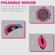 image 5 of HOMCOM Foldable Mini Fitness Trampoline w Foam Handle, Pink