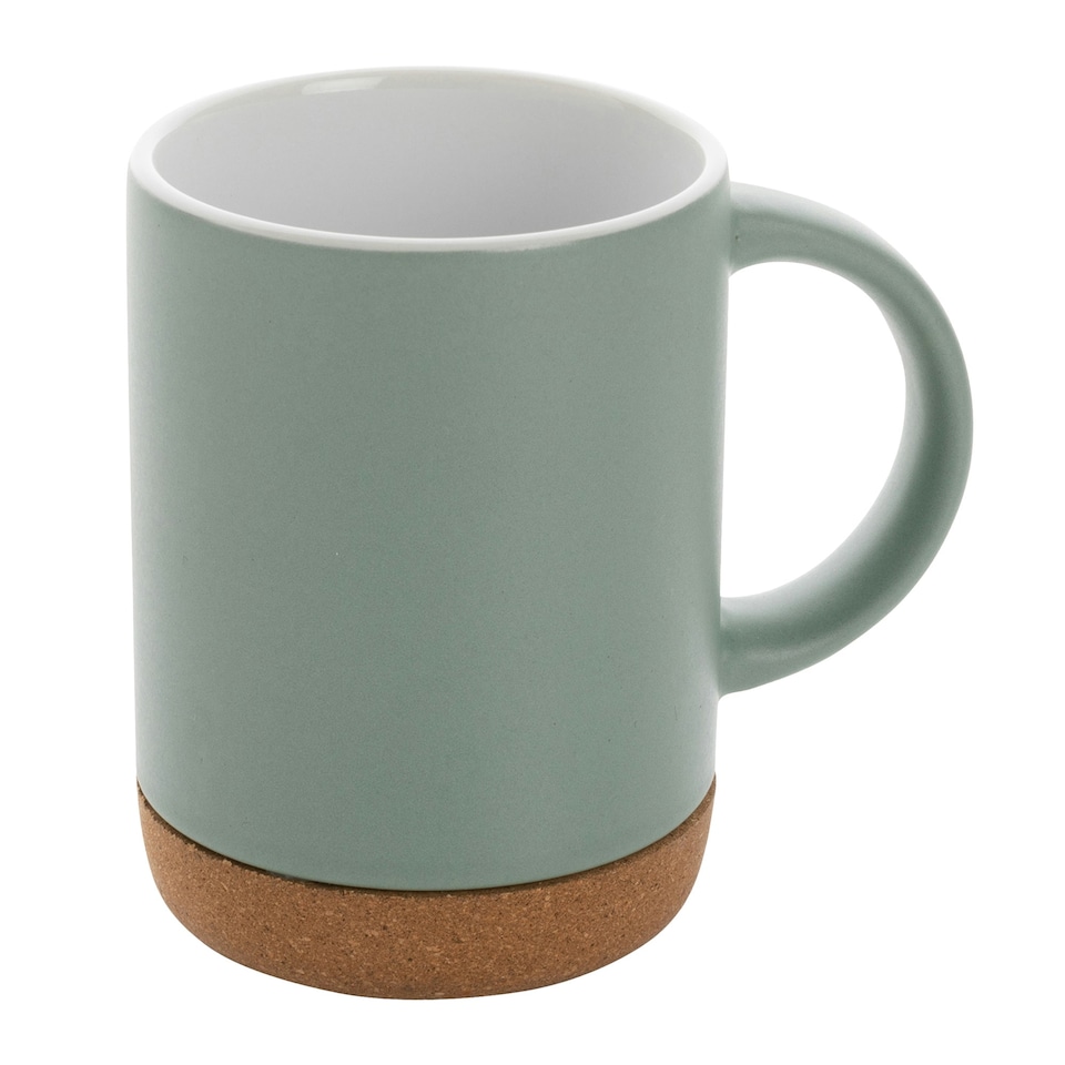 image 1 of XD Collection Cork Ceramic 280ml Mug - Green/White - One Size