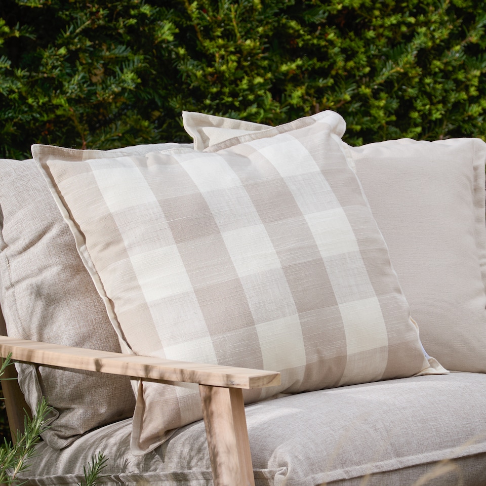 image 1 of Yard Chesil Check 100% Cotton Outdoor Cushion