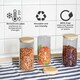 image 5 of Set of 3 1200ml Clear Cylinder Spaghetti Glass Storage Jars