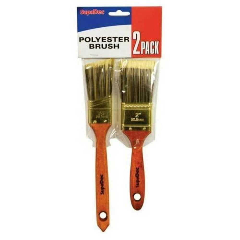 SupaDec Polyester Brush Set (2 Pack) - Brown/Gold/Black - One Size