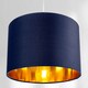 image 7 of Contemporary Blue Cotton 10 Table/Pendant Lamp Shade with Shiny Copper Inner | Blue
