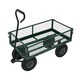 image 8 of Oypla Heavy Duty Metal Gardening Trolley - Green Trailer Cart