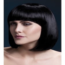 Fever Elise Wig - Black - Sleek Bob with Fringe - 33cm / 13in - 42562 One Size