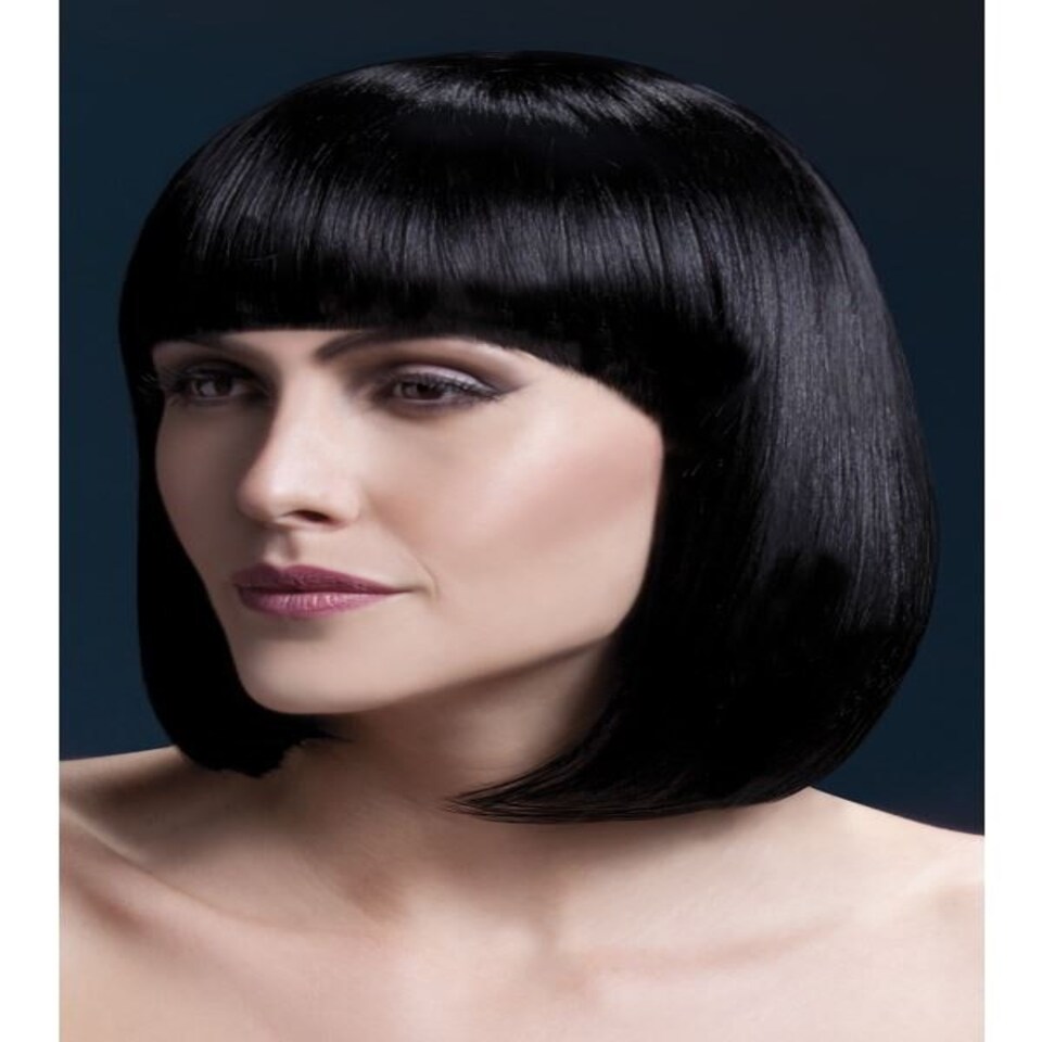 Fever Elise Wig - Black - Sleek Bob with Fringe - 33cm / 13in - 42562 One Size