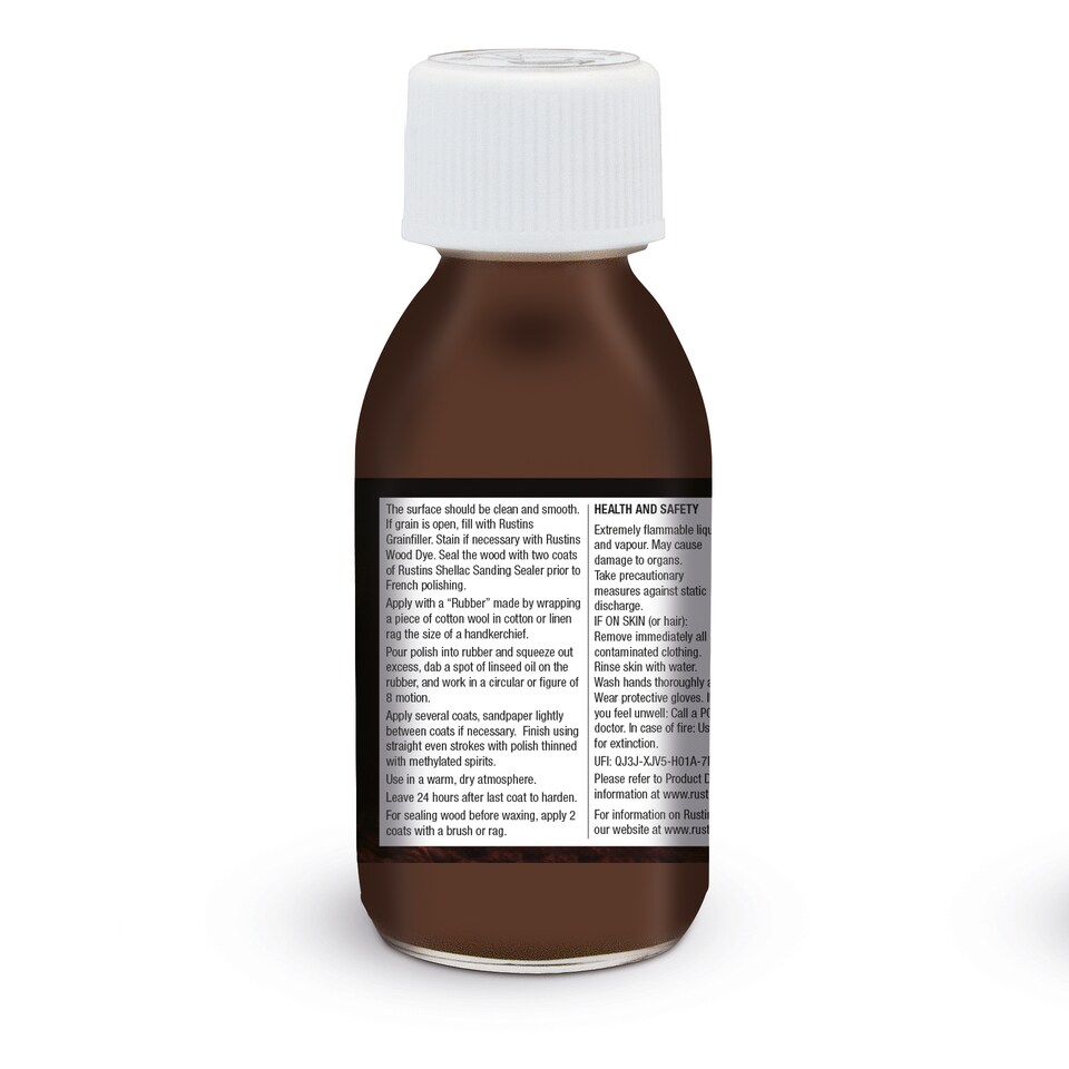 image 1 of Rustins French Polish Pure Shellac Quality Finish for Furniture 125ml | Clear | 125ml | 1