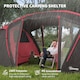 image 4 of Outsunny 4-6 Man Family Camping Tent w/ 2 Bedrooms, a Living Room | Grey | Grey