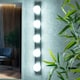 image 3 of ValueLights Matte Black Hollywood Make Up Dressing Table Vanity Light IP44 Wall Light Glass Globe Lamp Shade - Bulbs Included