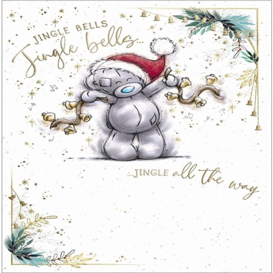 image 1 of Bear Ringing Bells Open Christmas Card