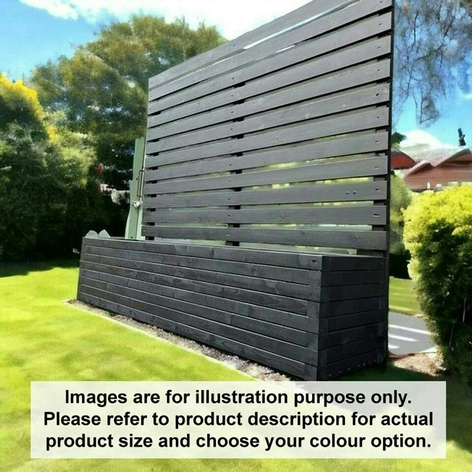 image 1 of Norfolk Planter and Trellis (Pack of 4) - (Painted Wooden Planter - Choice of Colours Available) - L240 x W40 x H180 cm Black