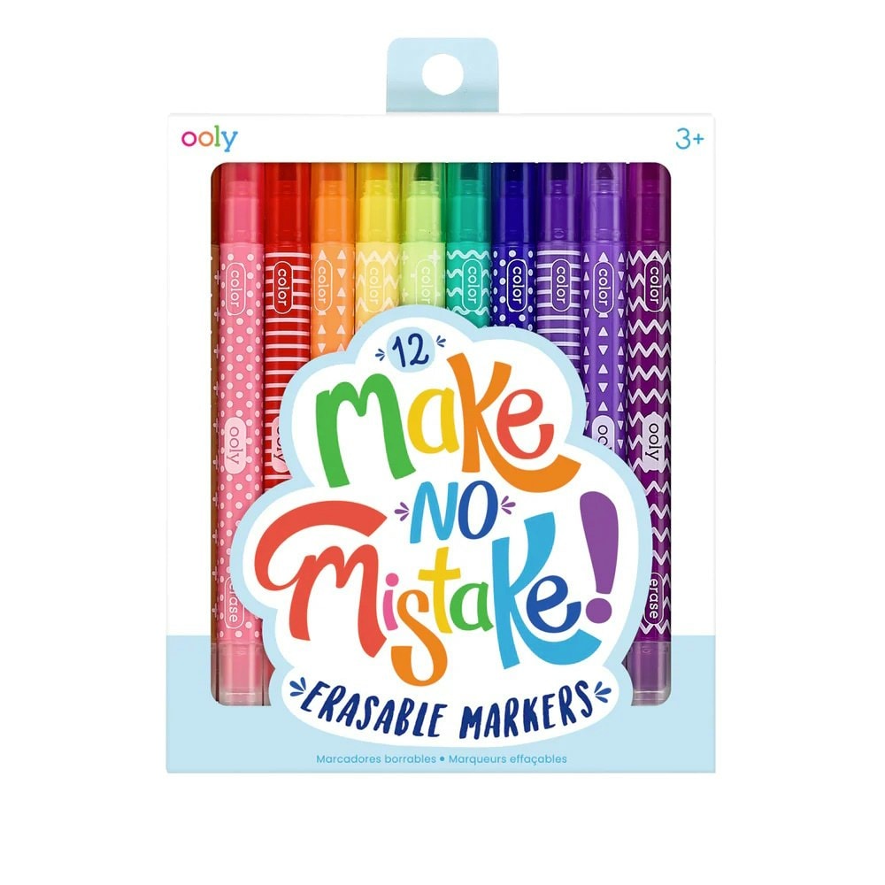 Ooly Make No Mistake Erasable Marker Pens 12 Assorted Colours