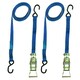 image 1 of Blue Ratchet Strap Tie Down Trailer 4m Hook Cargo Strap 325kg Lashing x 2 (Pair)
