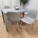 image 2 of Glass Dining table and 4 grey leather chairs  Grey Glass Table And 4 Chairs kitchen dining room furniture Grey