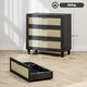 image 7 of HOMCOM 3 Drawer Cabinet Storage Cupboard Sideboard Organiser, Black Black | Nature Wood Finish