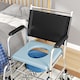 image 9 of HOMCOM Rolling Shower Chair with Wheels, Bedside Commode Wheelchair with Padded Seat, Backrest, for Seniors, Adults, Injured or Disabled, Black