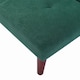 image 3 of Living and Home Modern 2-Seater Convertible Sofa Bed with Wooden Legs - Green | Multi
