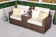 image 2 of Havana 2 Seat Modular Sofa Rattan Garden Bistro Balcony Furniture Set Outdoor Drinks Cooler Table | Brown | Brown | Two Seater