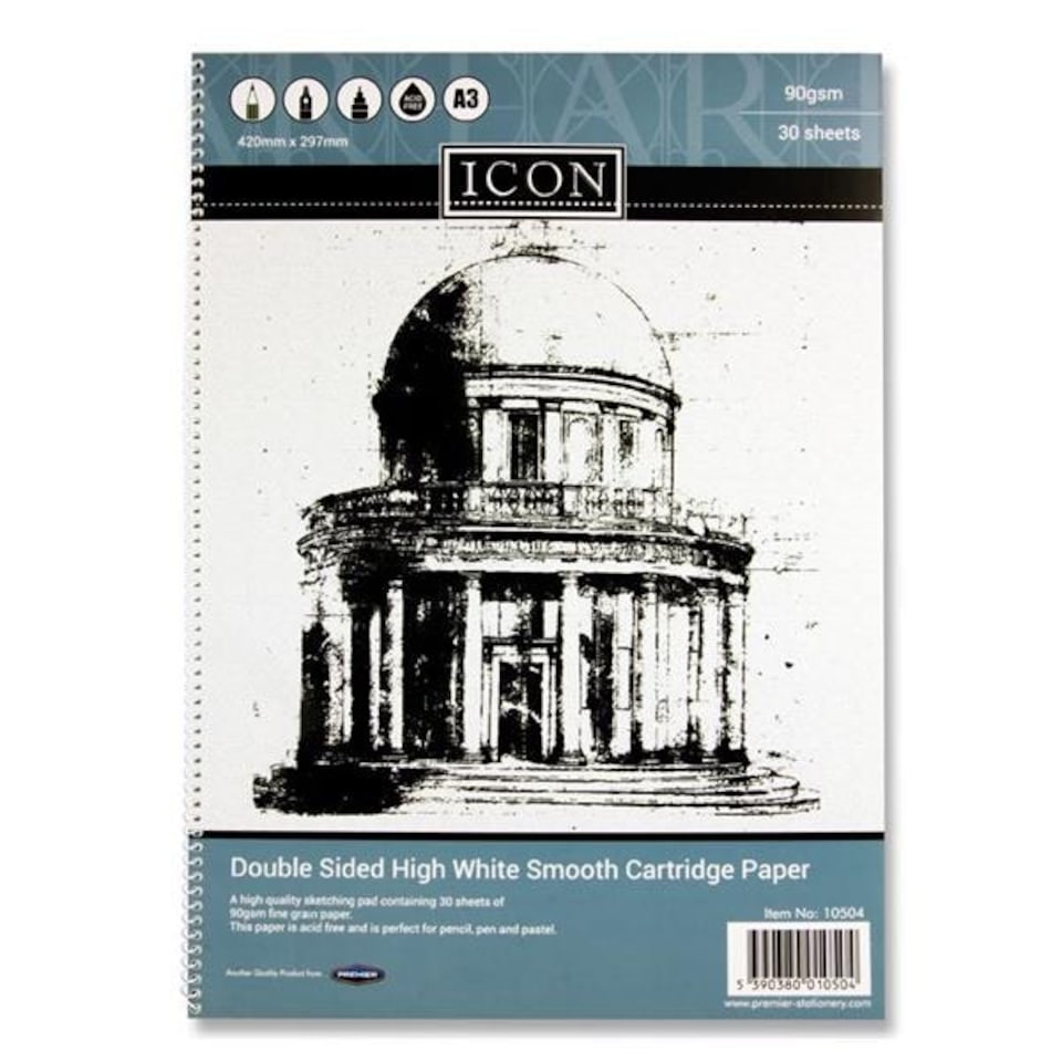 image 1 of A3 90gsm 30 Sheets Spiral Sketch Pad by Icon