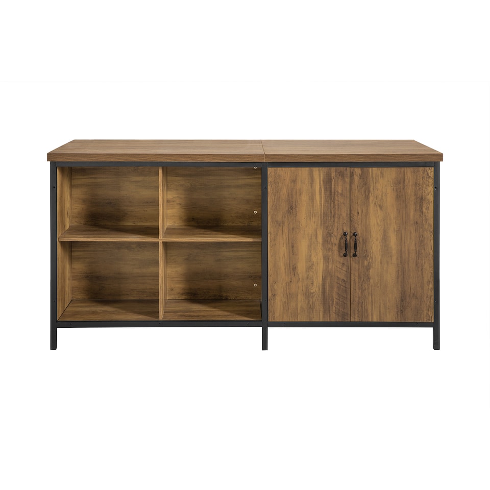 image 1 of SoBuy KNL01-F,Kitchen Island Storage Cupboard with 170cm Worktop | Brown | Brown | 1