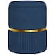 image 1 of HOMCOM Round Pouffe Storage Footstool with Cushioned Top Hidden Space Blue
