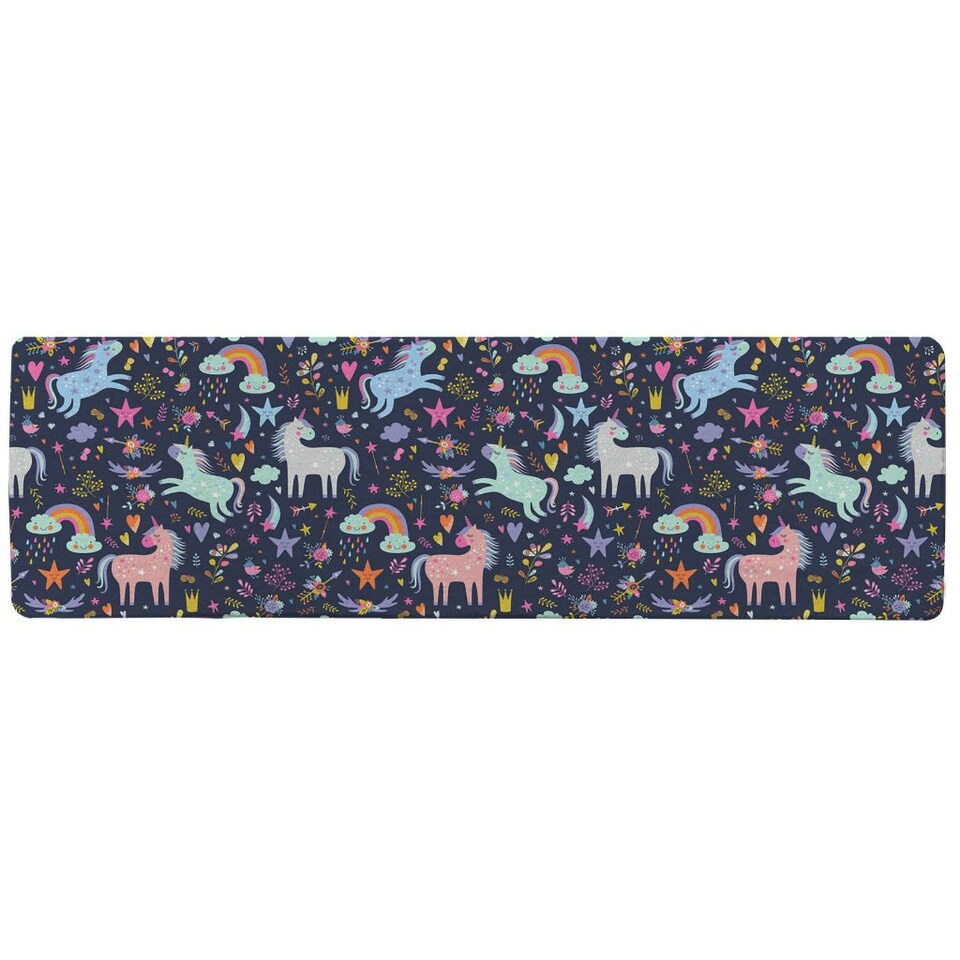 image 1 of unicorns on navy Designer (Runner Rug)