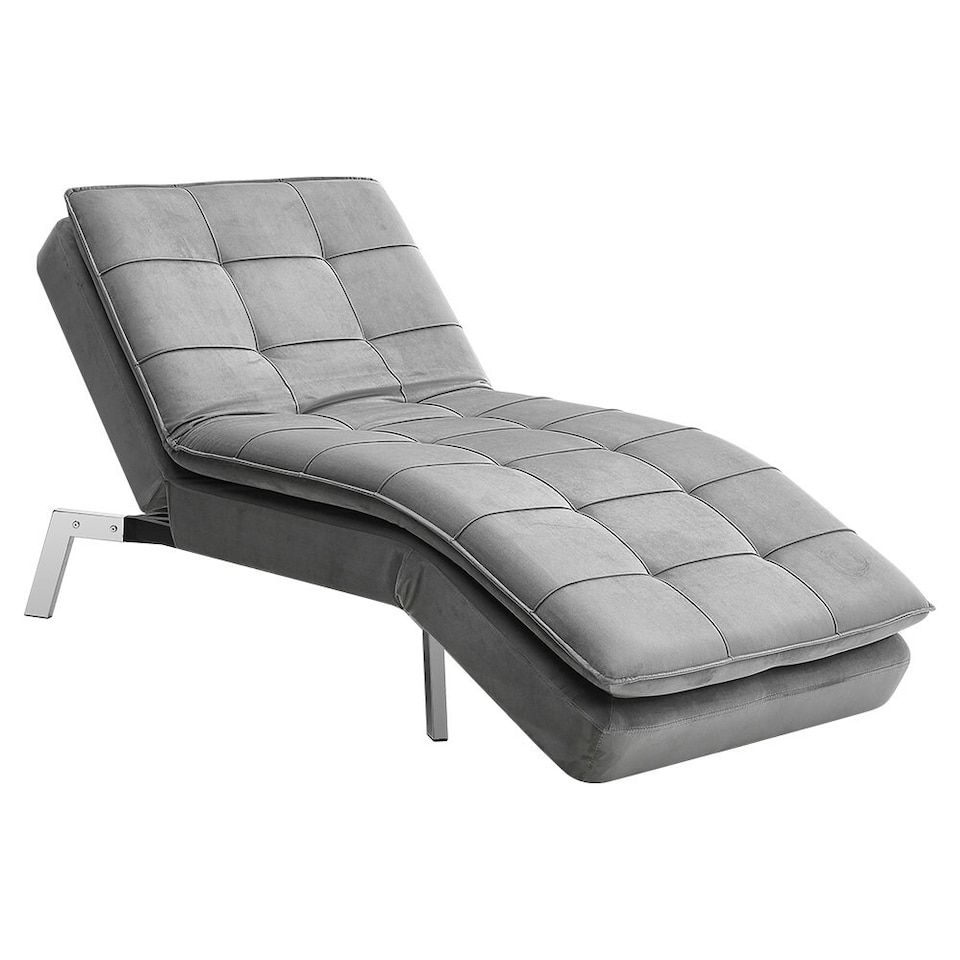 image 1 of Living and Home Fabric Upholstered Chaise Lounge Chair