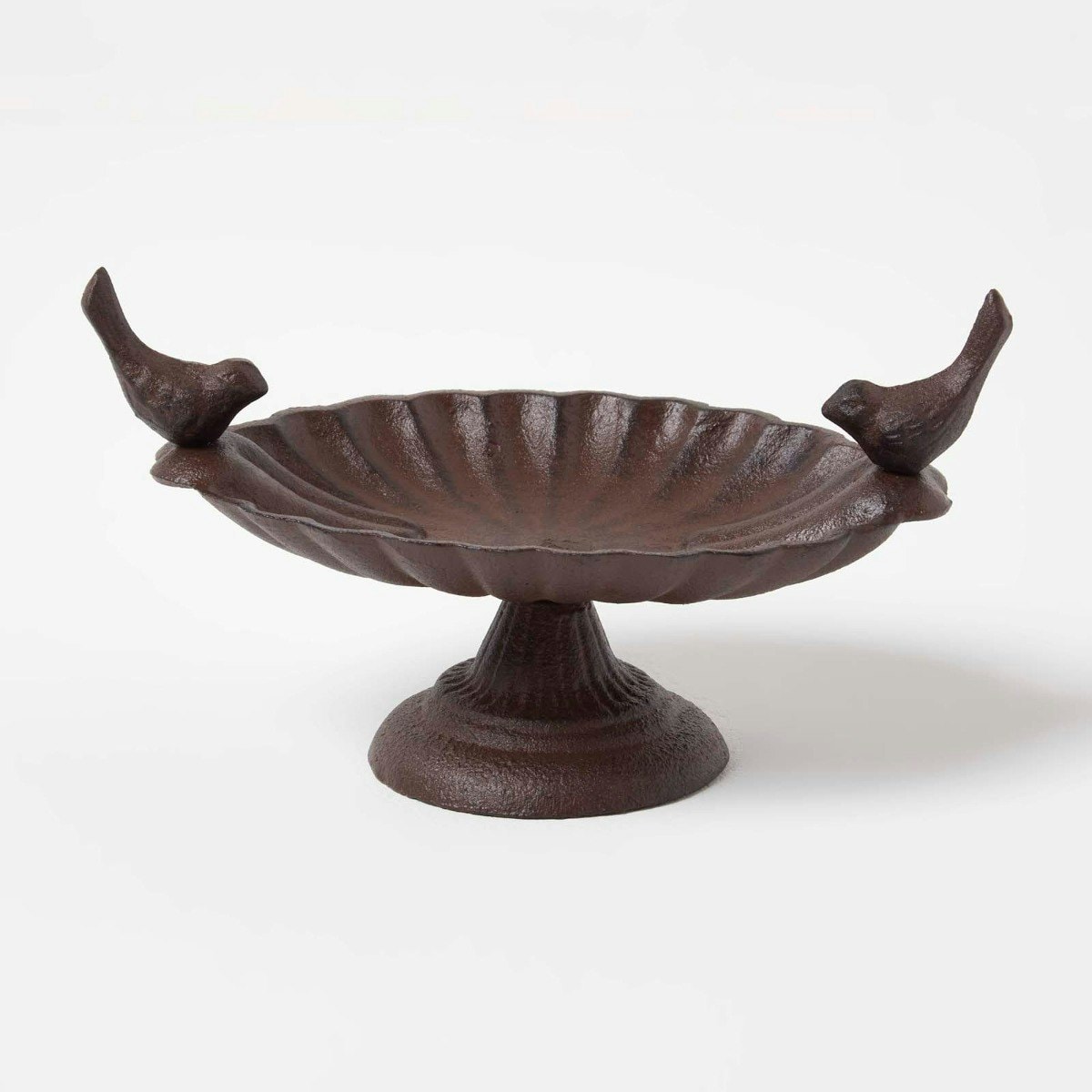 Homescapes Cast Iron Decorative Oval Bird Bath with Bird Decoration
